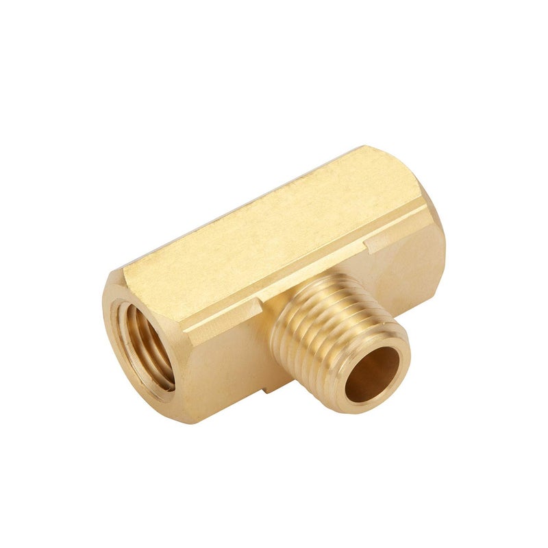 Litorange 2 PCS Metals Brass Pipe Fitting Barstock Male Branch Tee T Adapter 1/4" NPT Female x 1/4" NPT Female x 1/4" NPT Male (Pack of 2) - Image 3